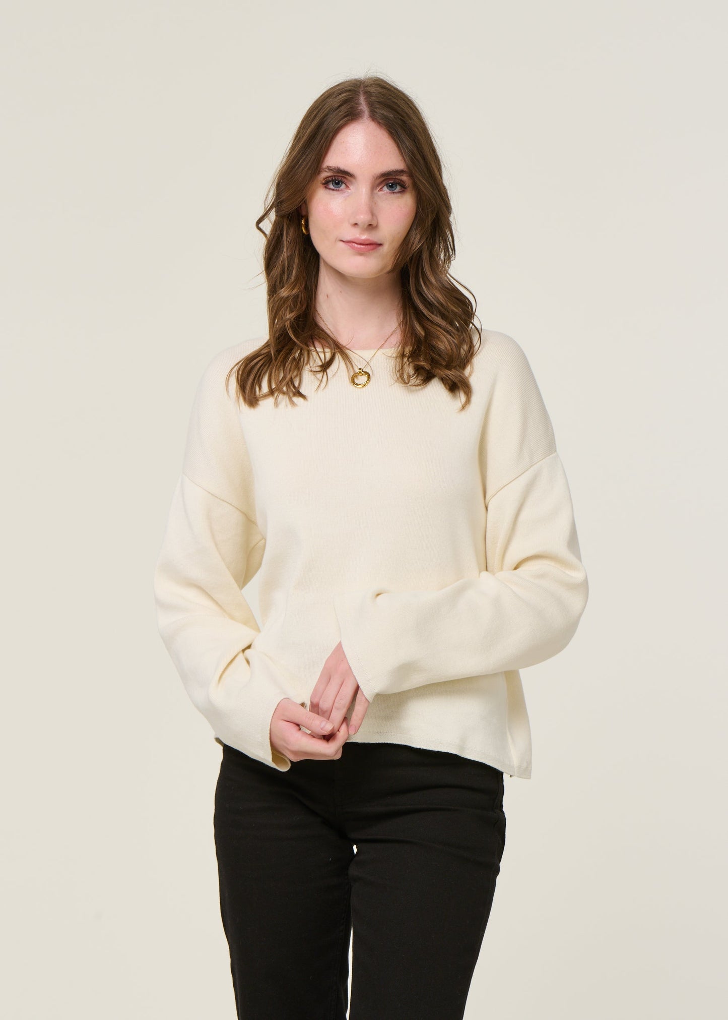 Pull en coton bio | écru "williamsburg offwhite"