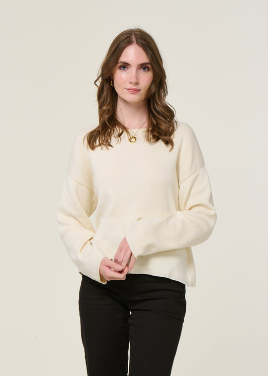 Pull en coton bio | écru "williamsburg offwhite"