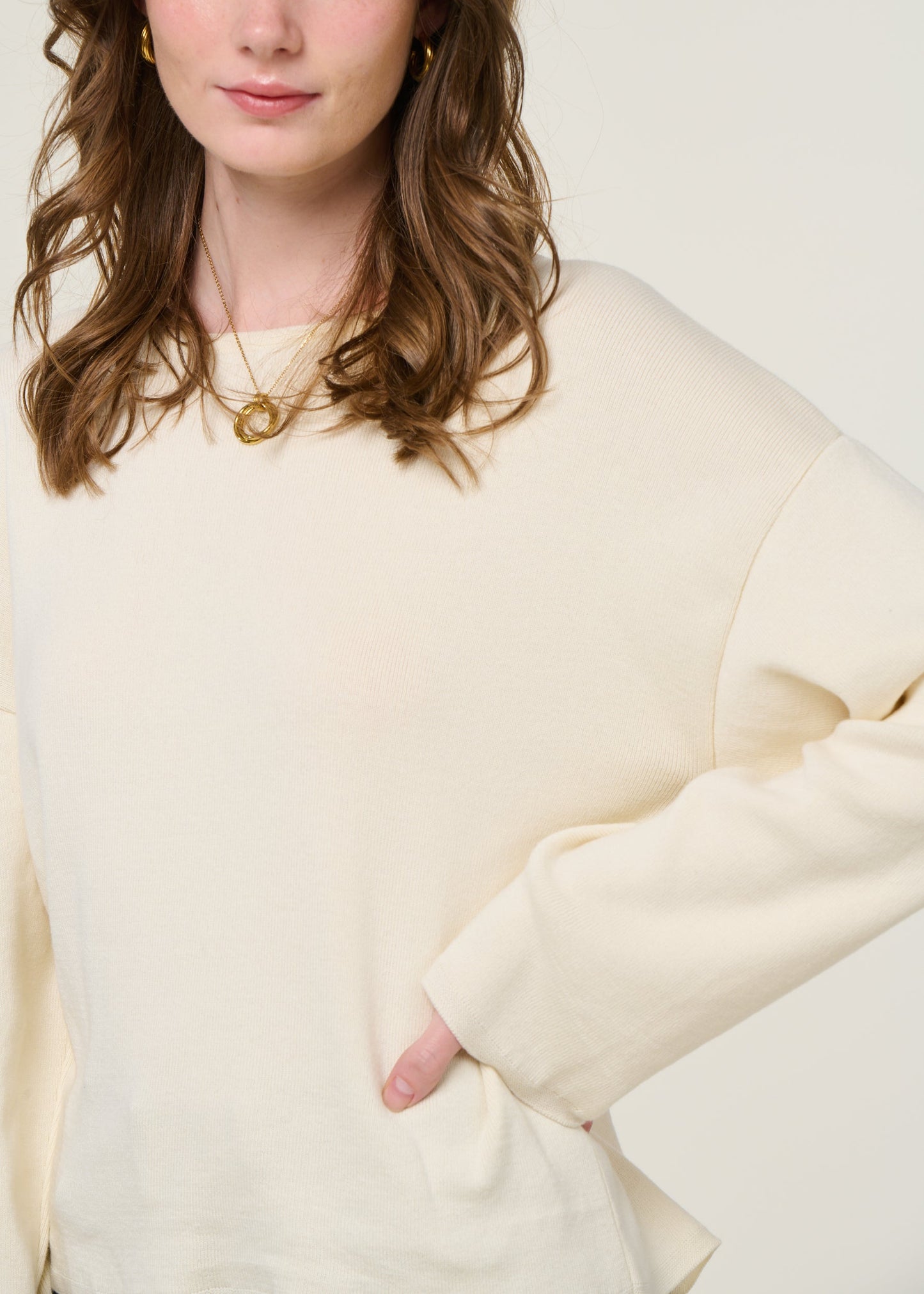 Pull en coton bio | écru "williamsburg offwhite"