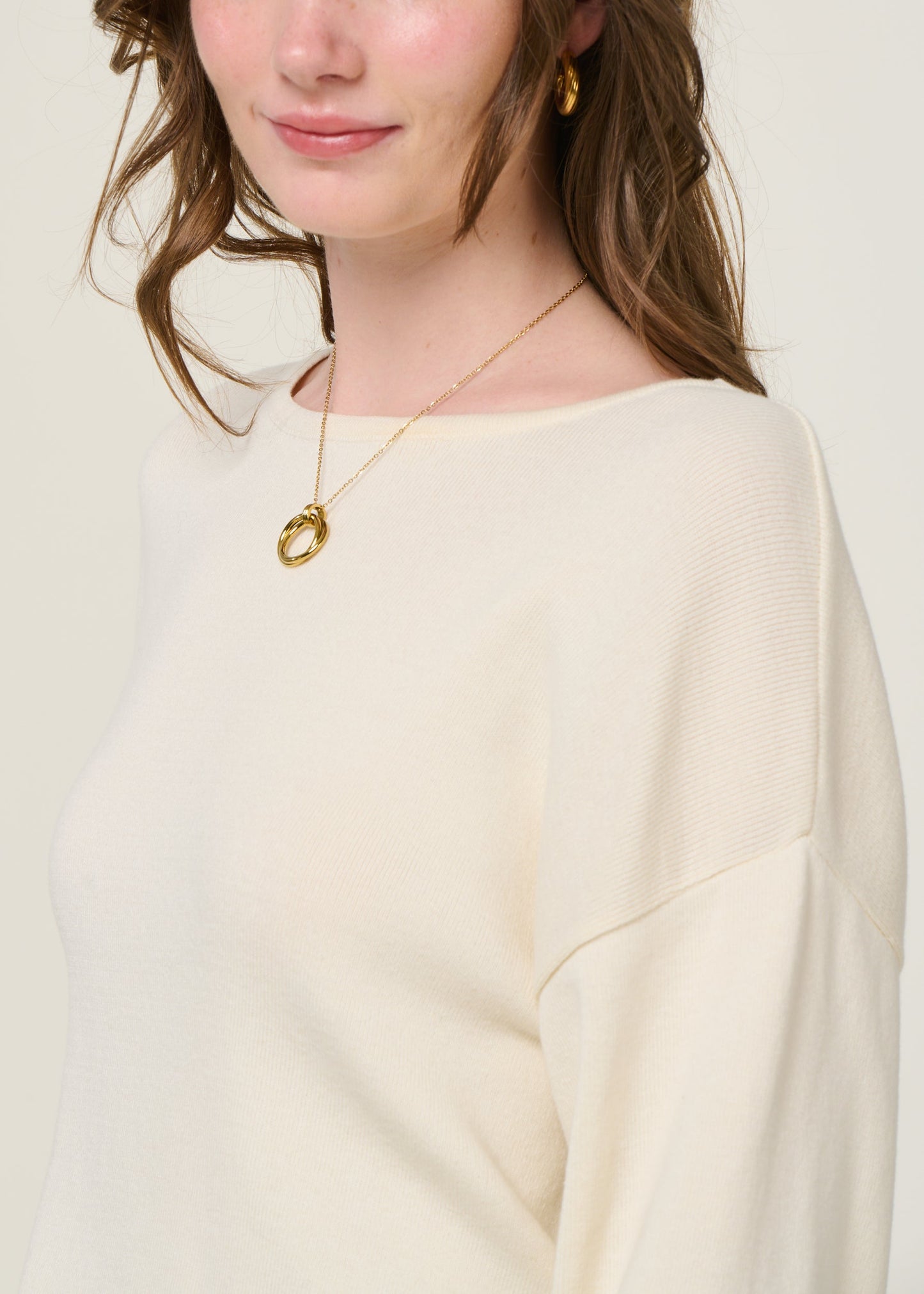 Pull en coton bio | écru "williamsburg offwhite"