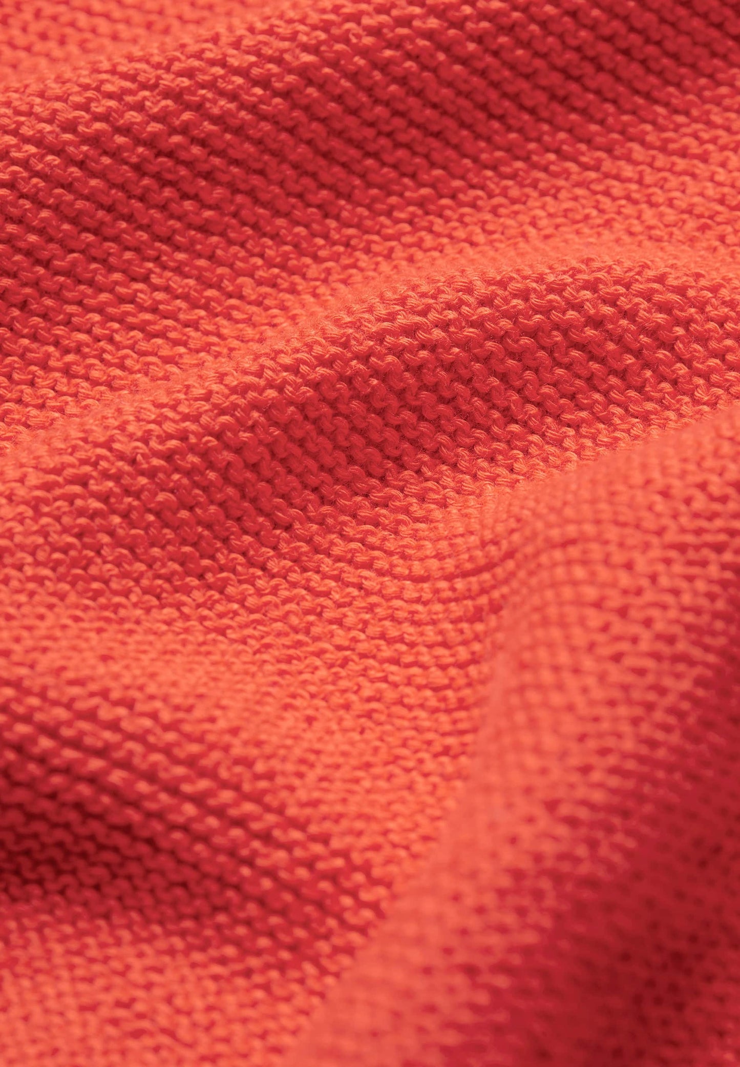 Top maille col v orange en coton bio - wilmaa hibiscus