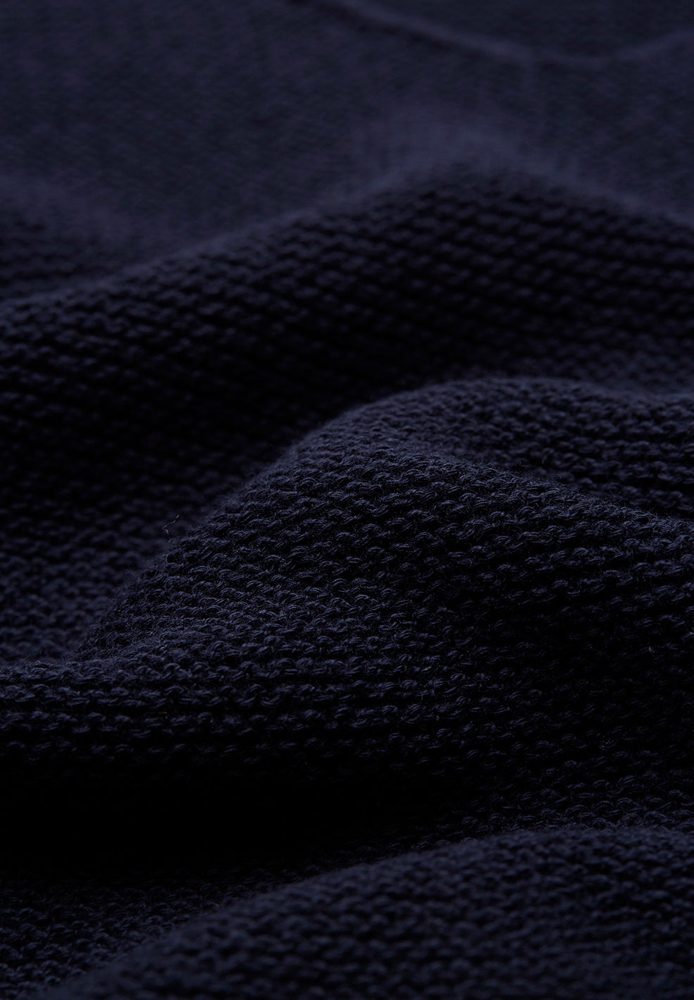 Top maille col V marine en coton bio - WILMAA