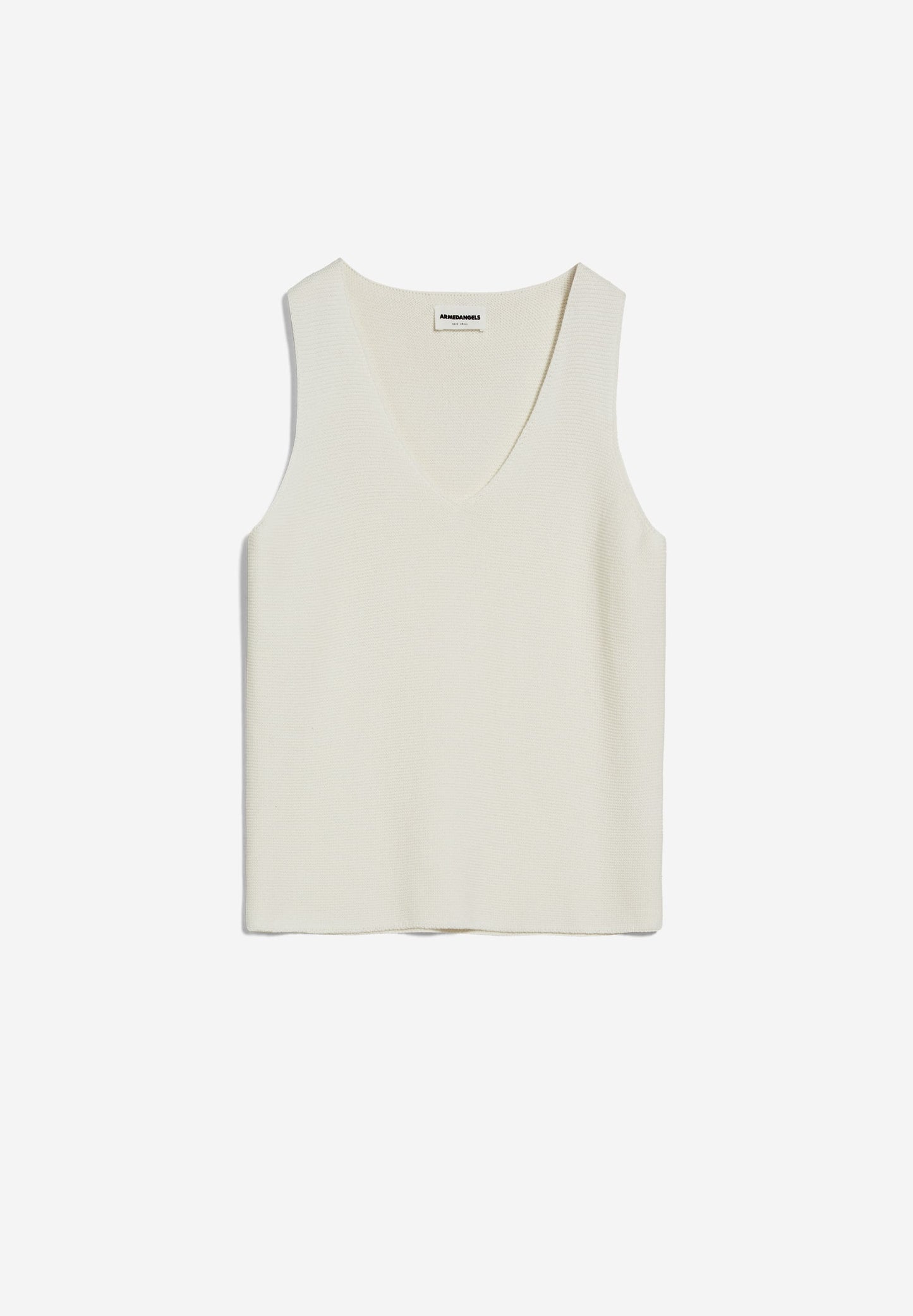 Top maille col v blanc en coton bio - wilmaa offwhite