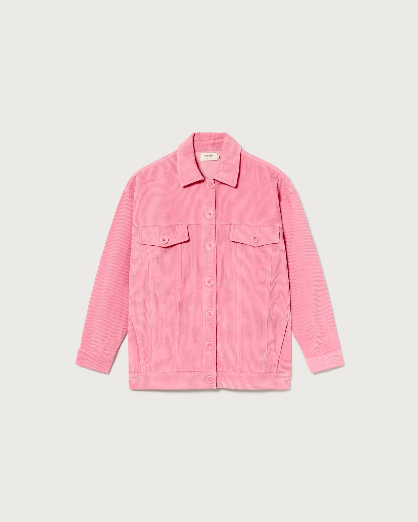Veste oversize rose velours en coton bio - corduroy phoebe jacket pink