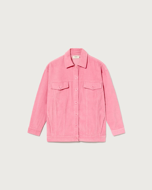 Veste oversize rose velours en coton bio - corduroy phoebe jacket pink