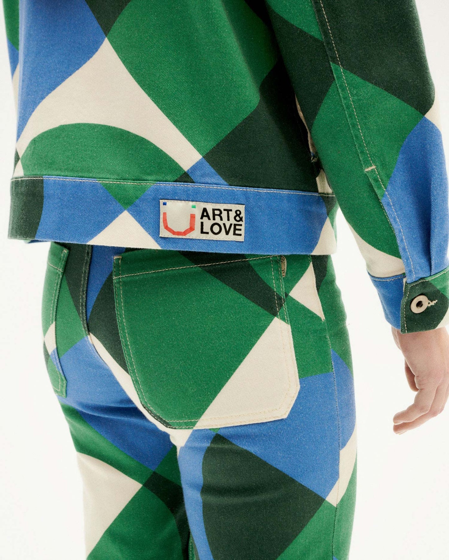 Veste en coton bio | multicolore "tetris frans jacket blue"