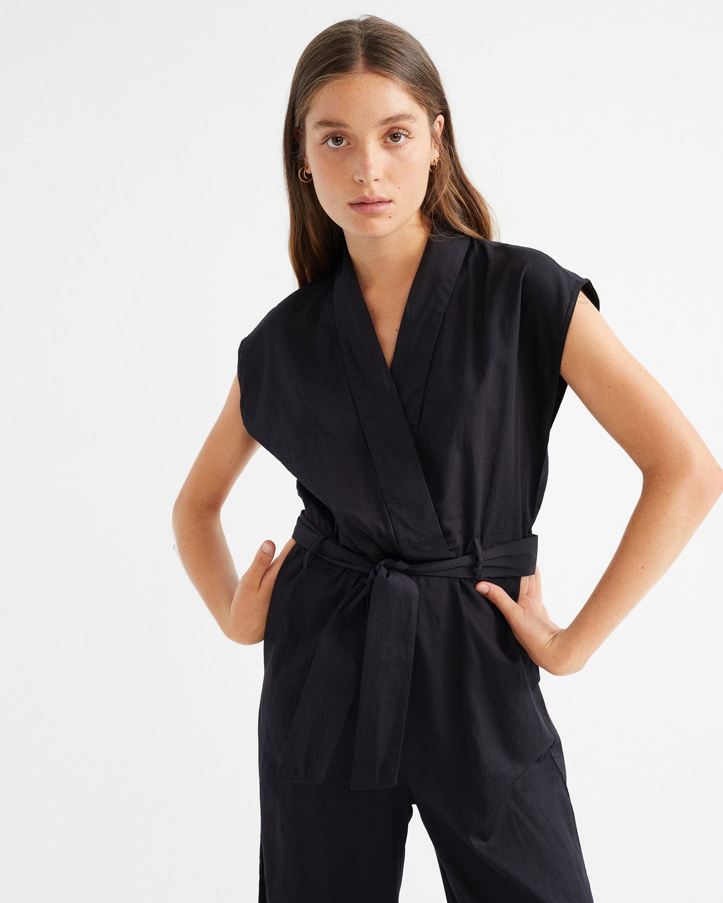 Combinaison longue noire en coton bio - Malawi