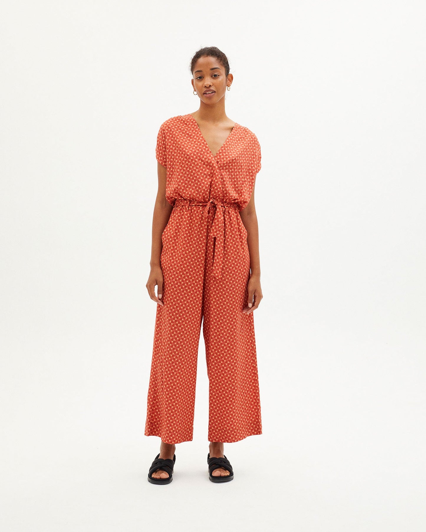 Combinaison légère rouge en coton bio - MEDITERRANEO NITTA JUMPSUIT red