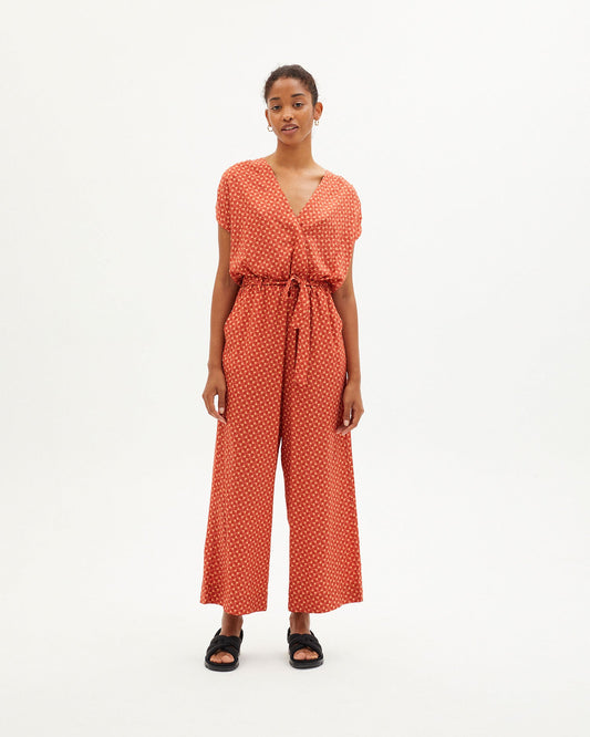 Combinaison légère rouge en coton bio - MEDITERRANEO NITTA JUMPSUIT red
