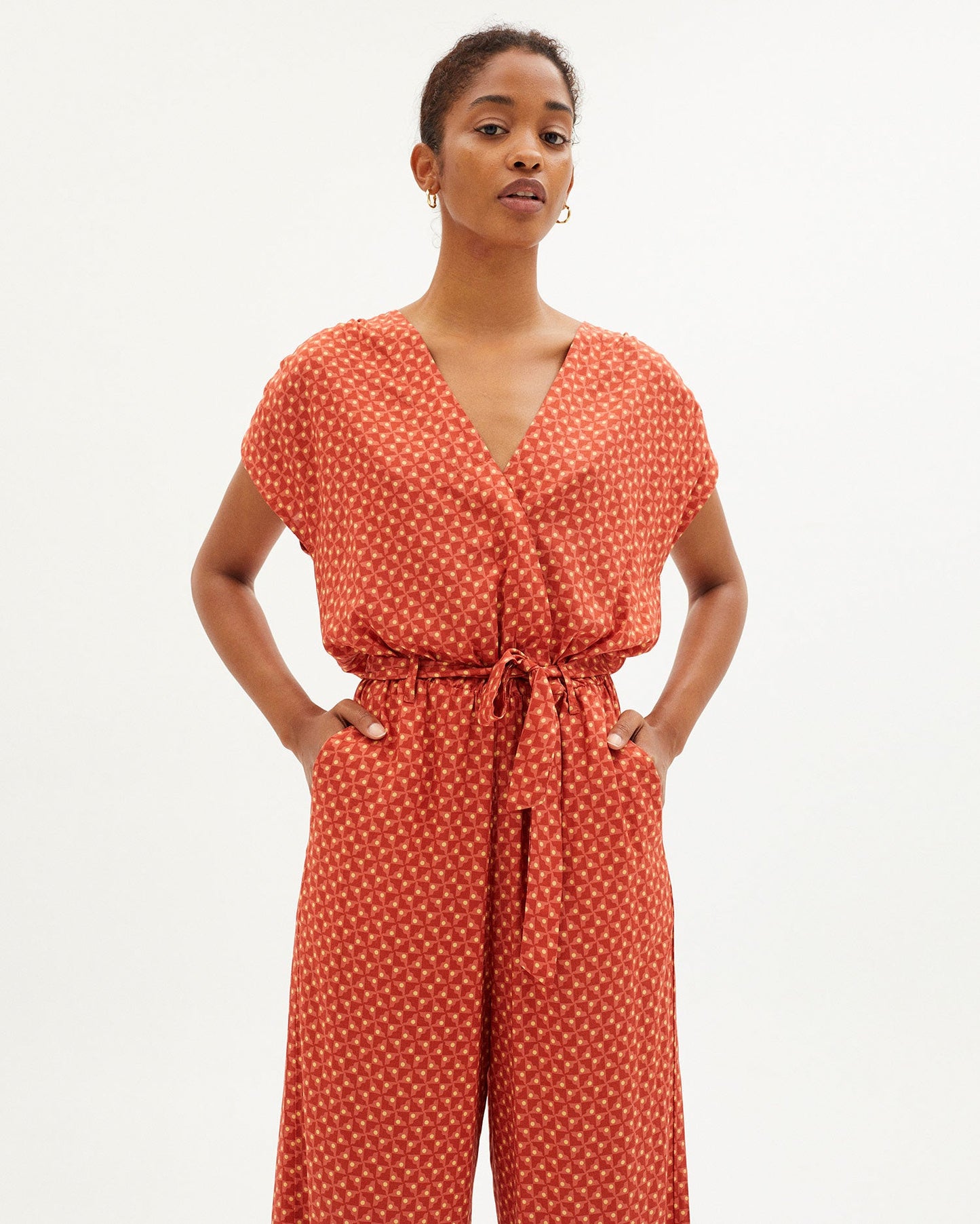 Combinaison légère rouge en coton bio - MEDITERRANEO NITTA JUMPSUIT red