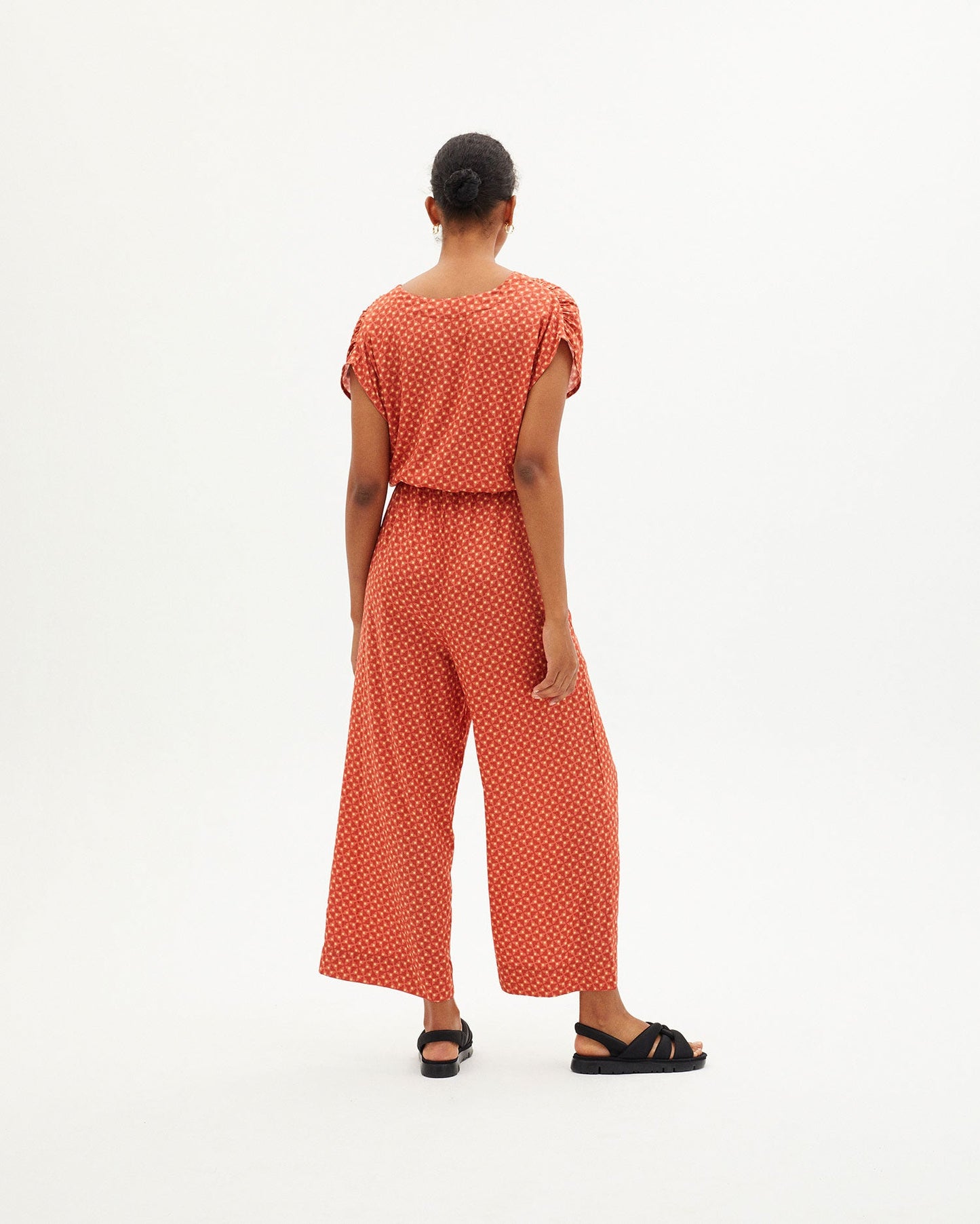 Combinaison légère rouge en coton bio - MEDITERRANEO NITTA JUMPSUIT red