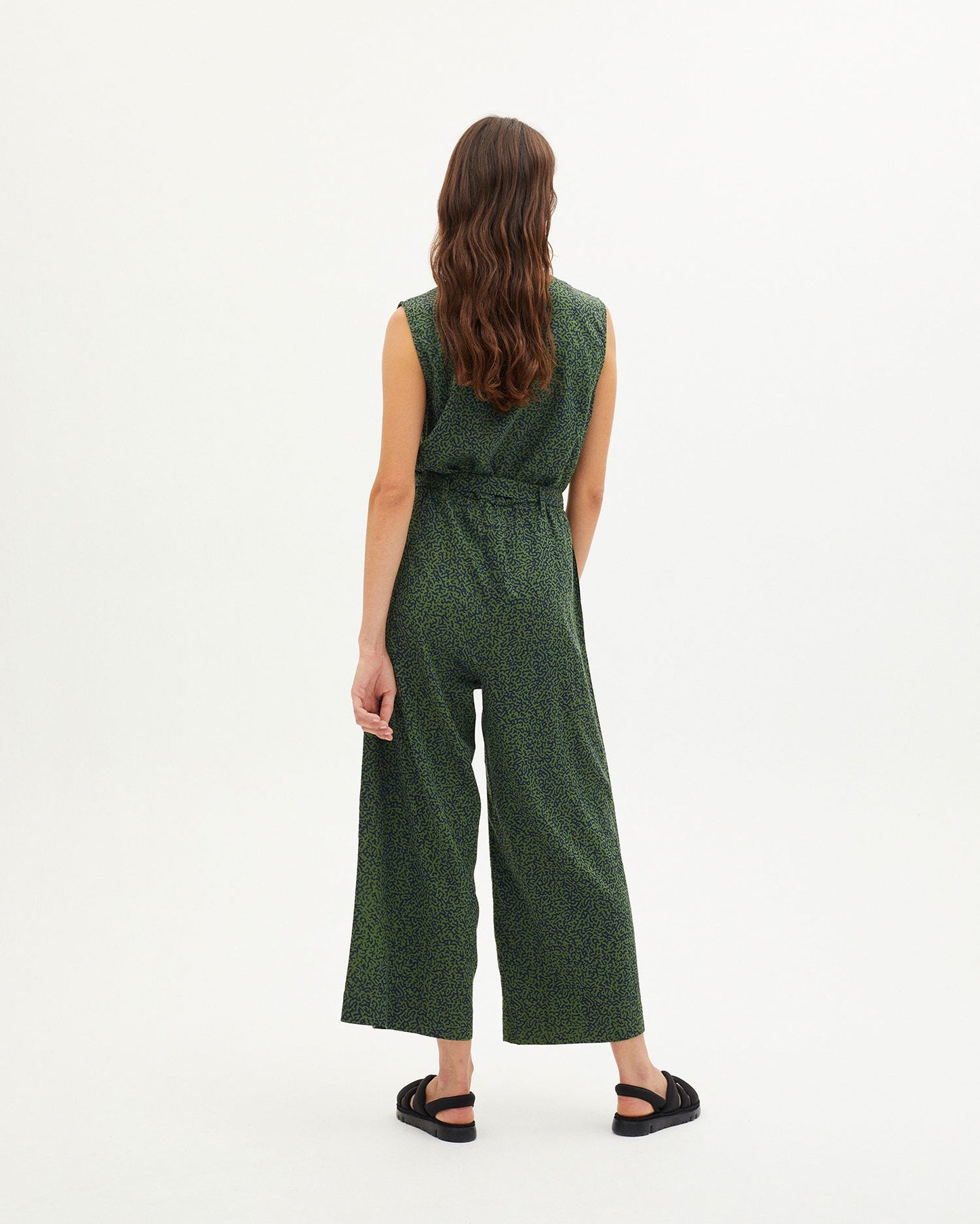 Combinaison verte à motifs en coton bio - GREEN CHAMALEON WINONA JUMPSUIT