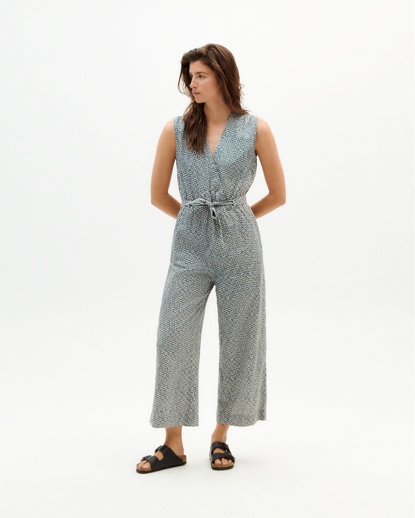 Combinaison en coton bio | Bleu à motifs "blue spots winona jumpsuit"