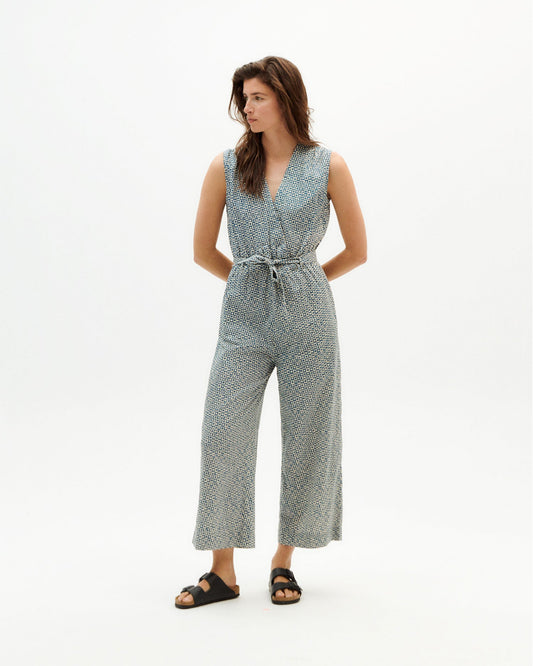 Combinaison en coton bio | Bleu à motifs "blue spots winona jumpsuit"