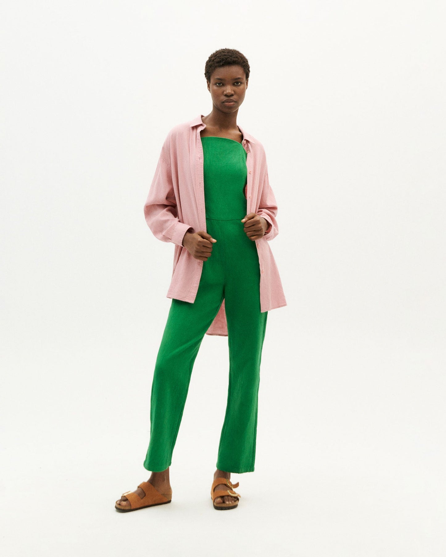 Combinaison verte en coton bio - clover green mona jumpsuit