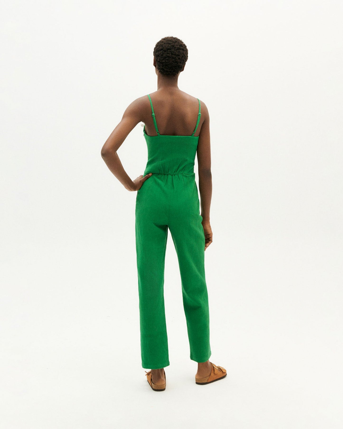 Combinaison verte en coton bio - clover green mona jumpsuit