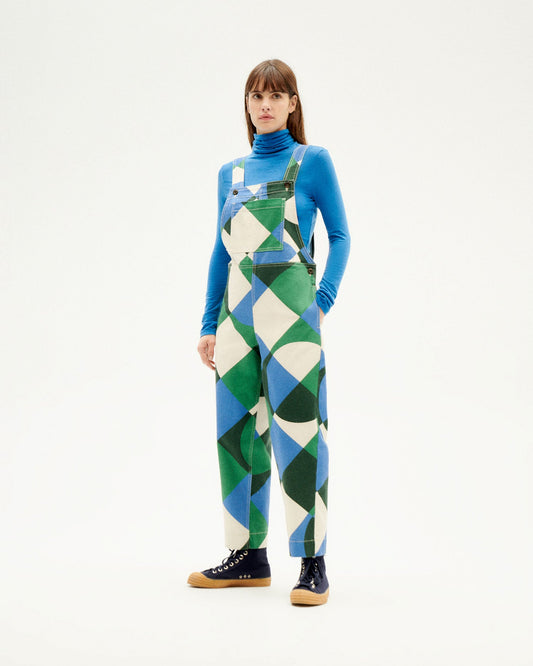 Salopette en coton bio | Multicolore "tetris luz jumpsuit blue"