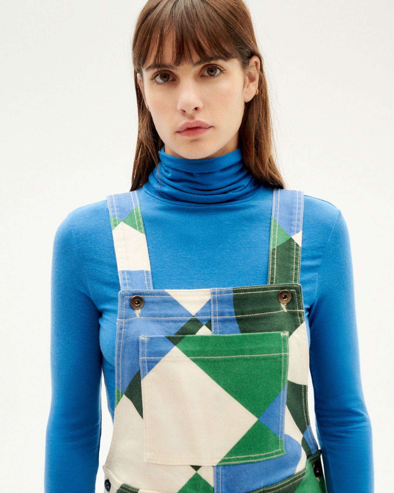 Salopette en coton bio | Multicolore "tetris luz jumpsuit blue"
