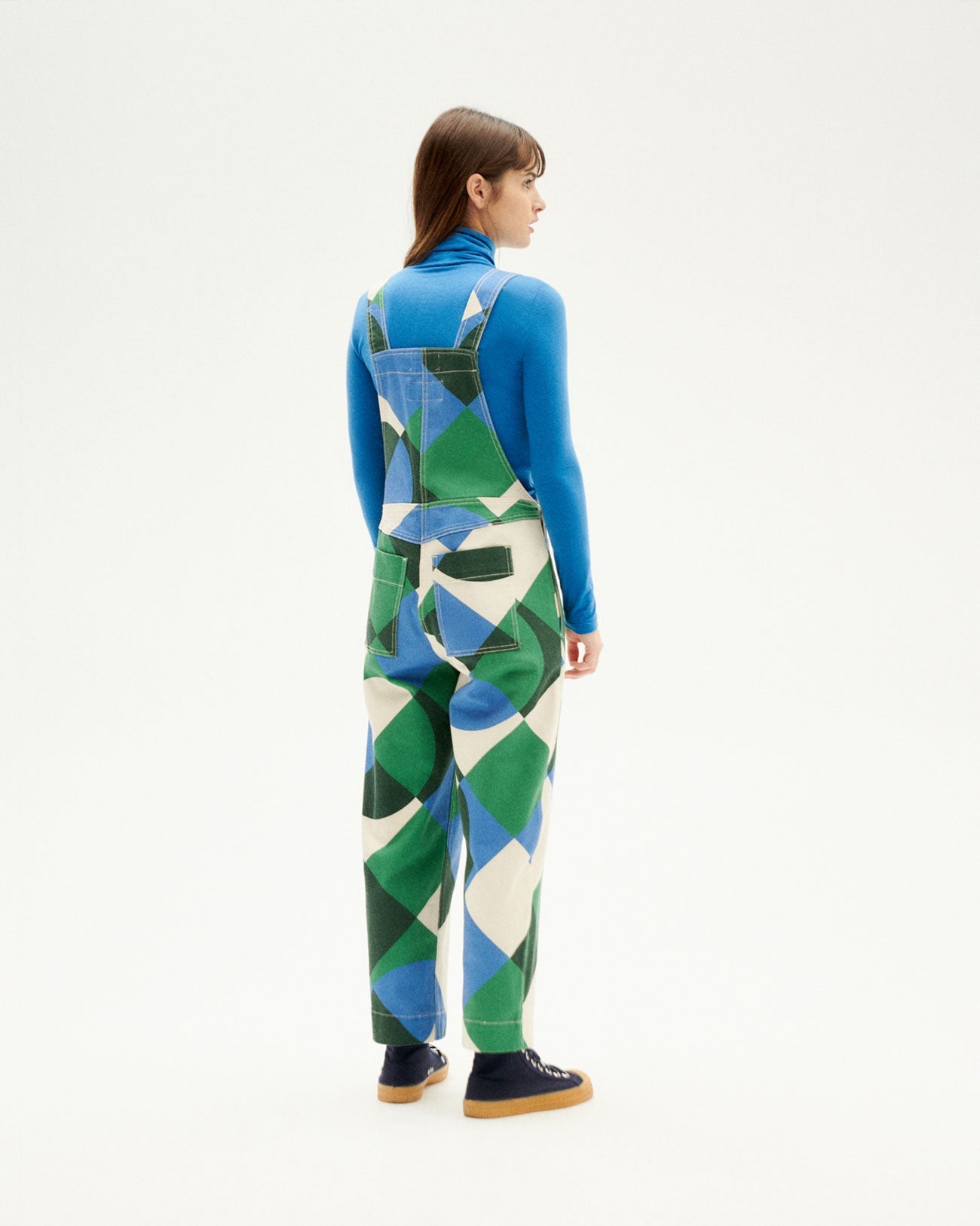 Salopette en coton bio | Multicolore "tetris luz jumpsuit blue"