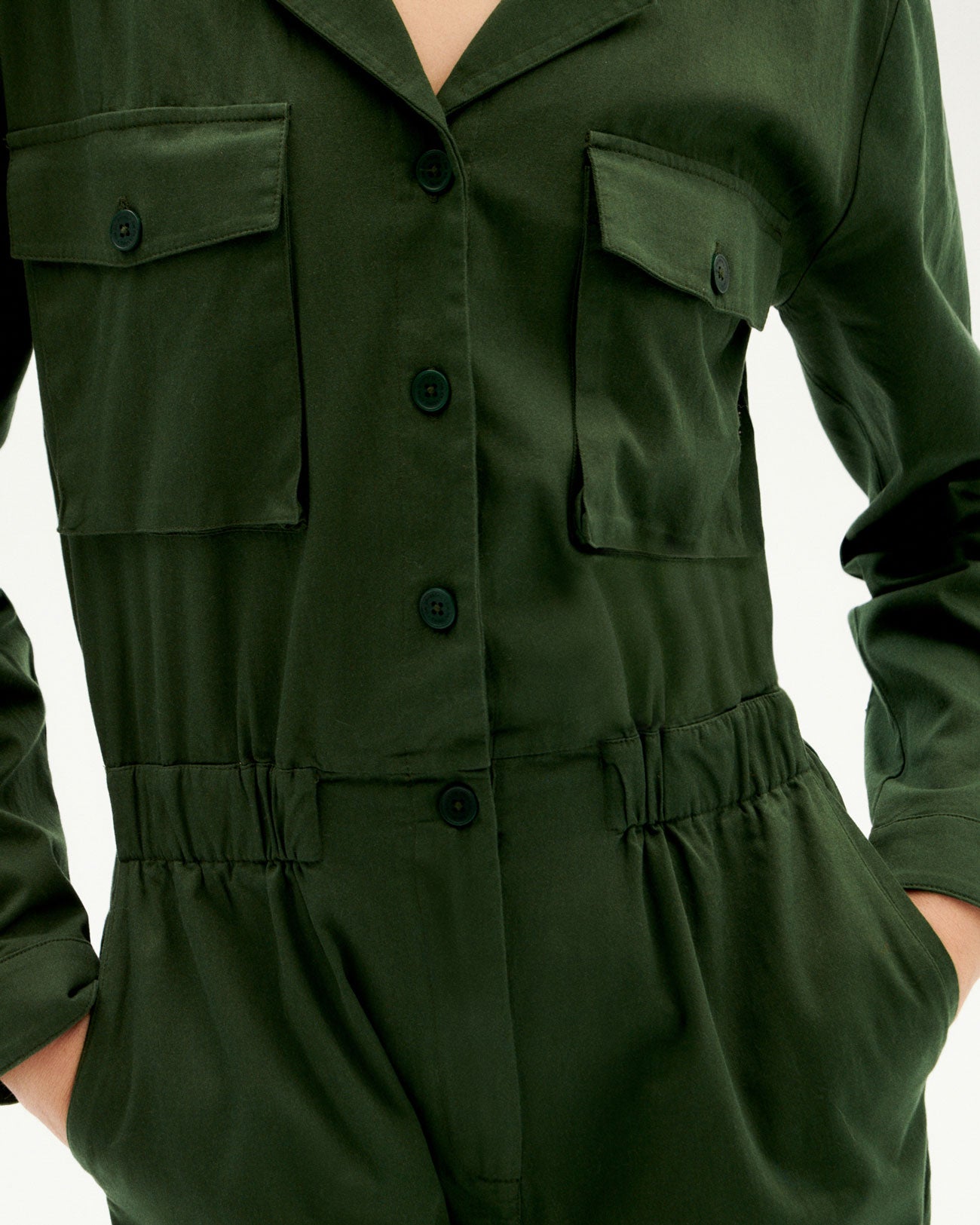 Combinaison verte foncée en coton bio - bottle green hannah jumpsuit