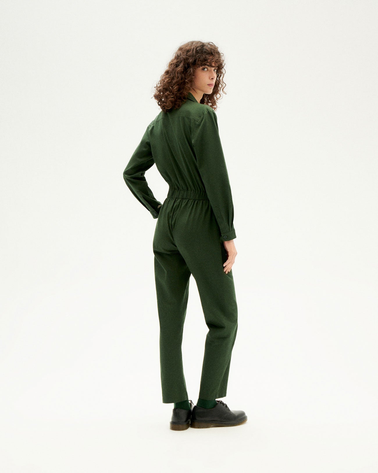 Combinaison verte foncée en coton bio - bottle green hannah jumpsuit