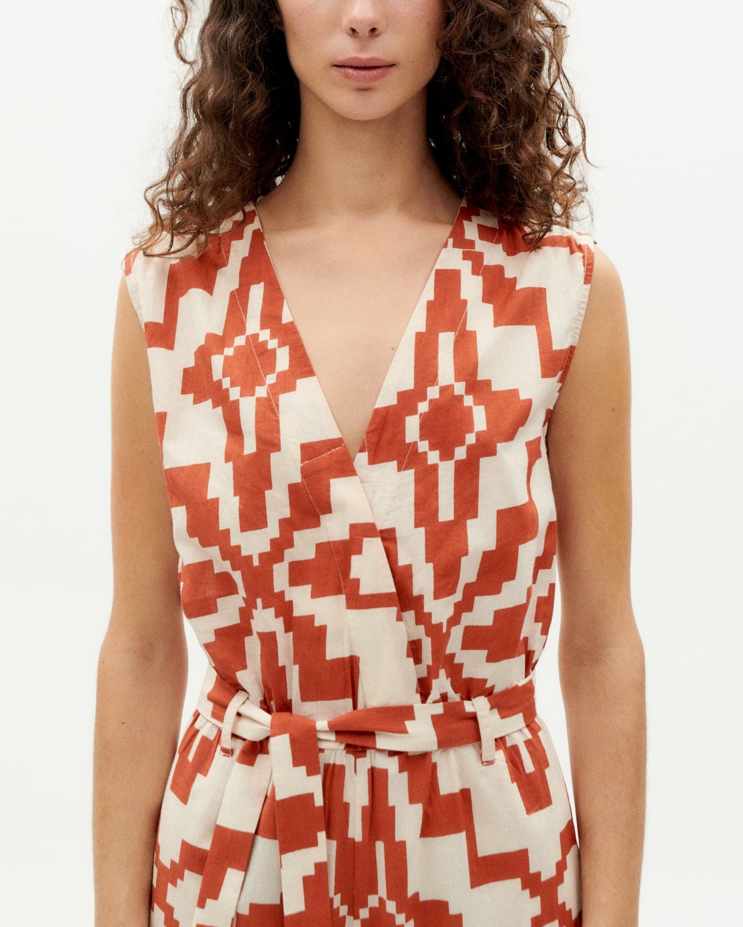 Combinaison à motifs en coton bio | orange "orange ilusion microchip winona jumpsuit"