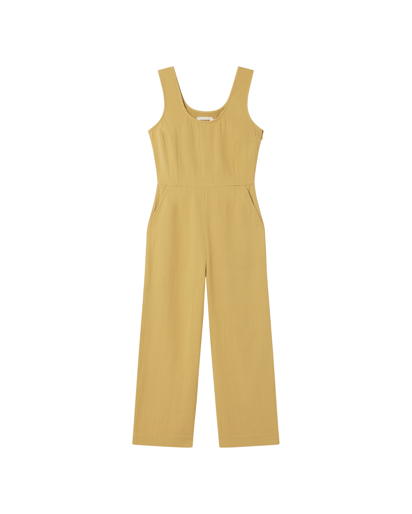 Combinaison en coton bio | jaune "ambar crinkled rafflesia jumpsuit"