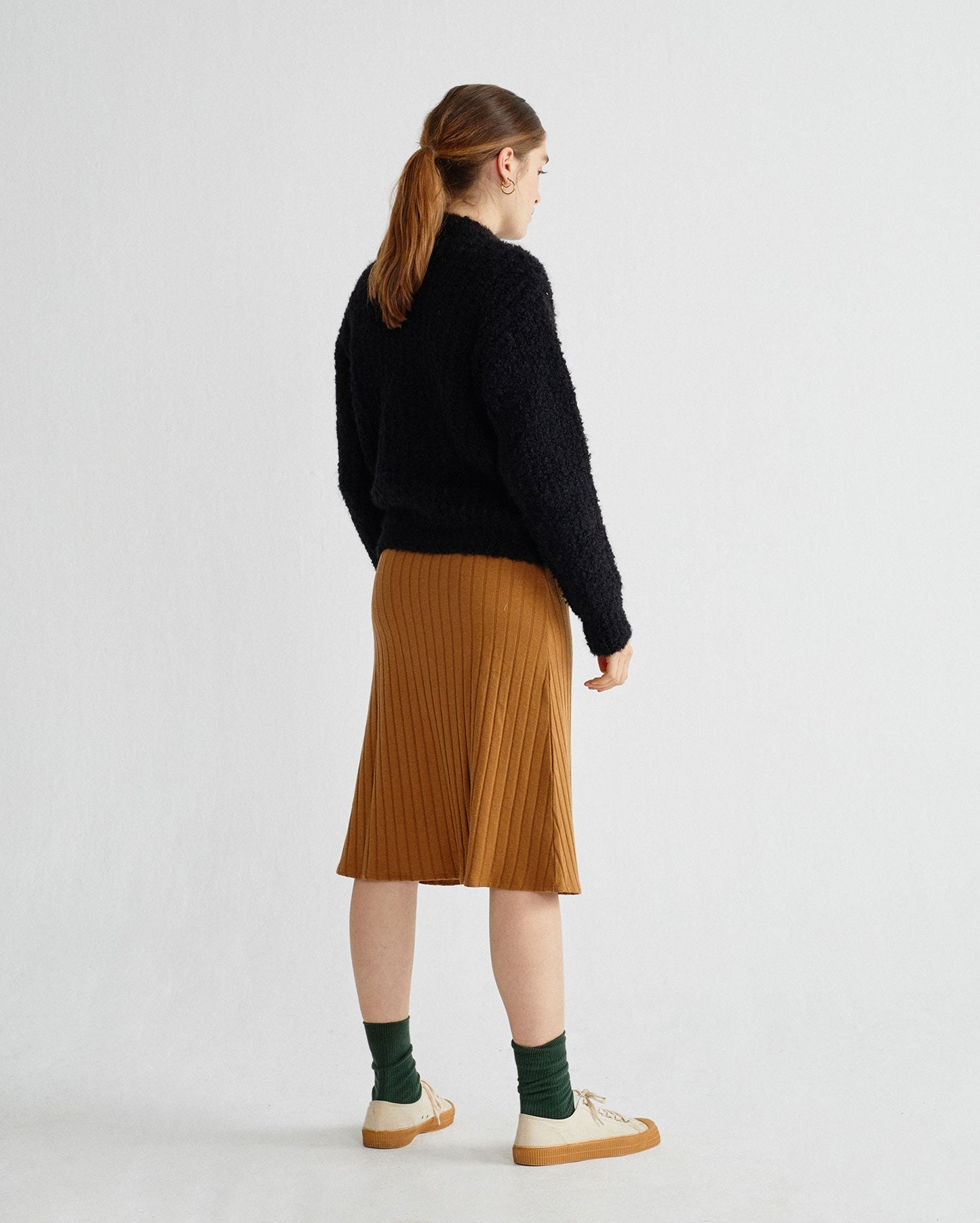 Pull à col cheminée noir en laine d'alpaga et PET recyclé - Cotys