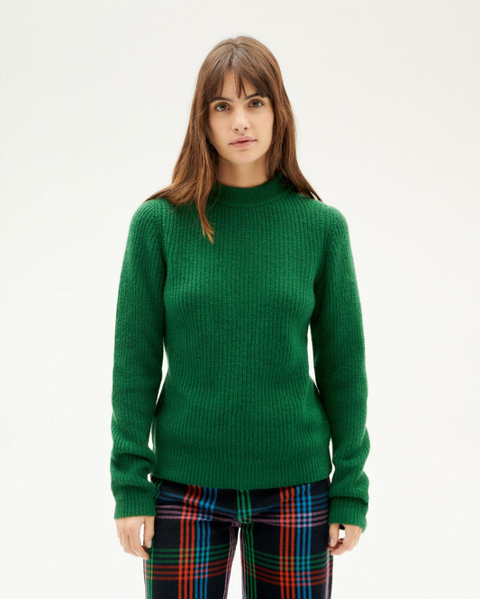 Pull maille en laine certifiée | vert "garden green hera knitted sweater"