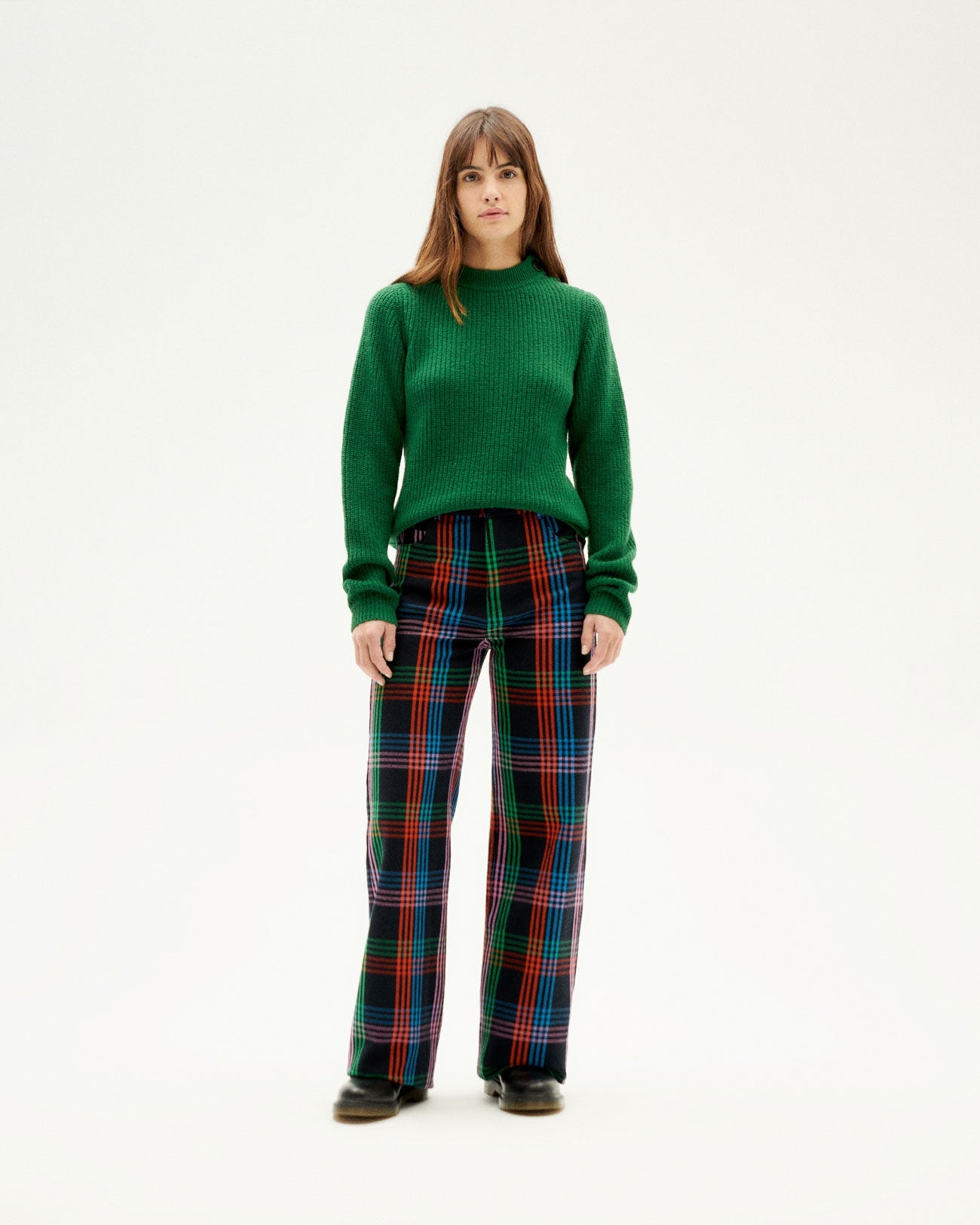 Pull maille en laine certifiée | vert "garden green hera knitted sweater"