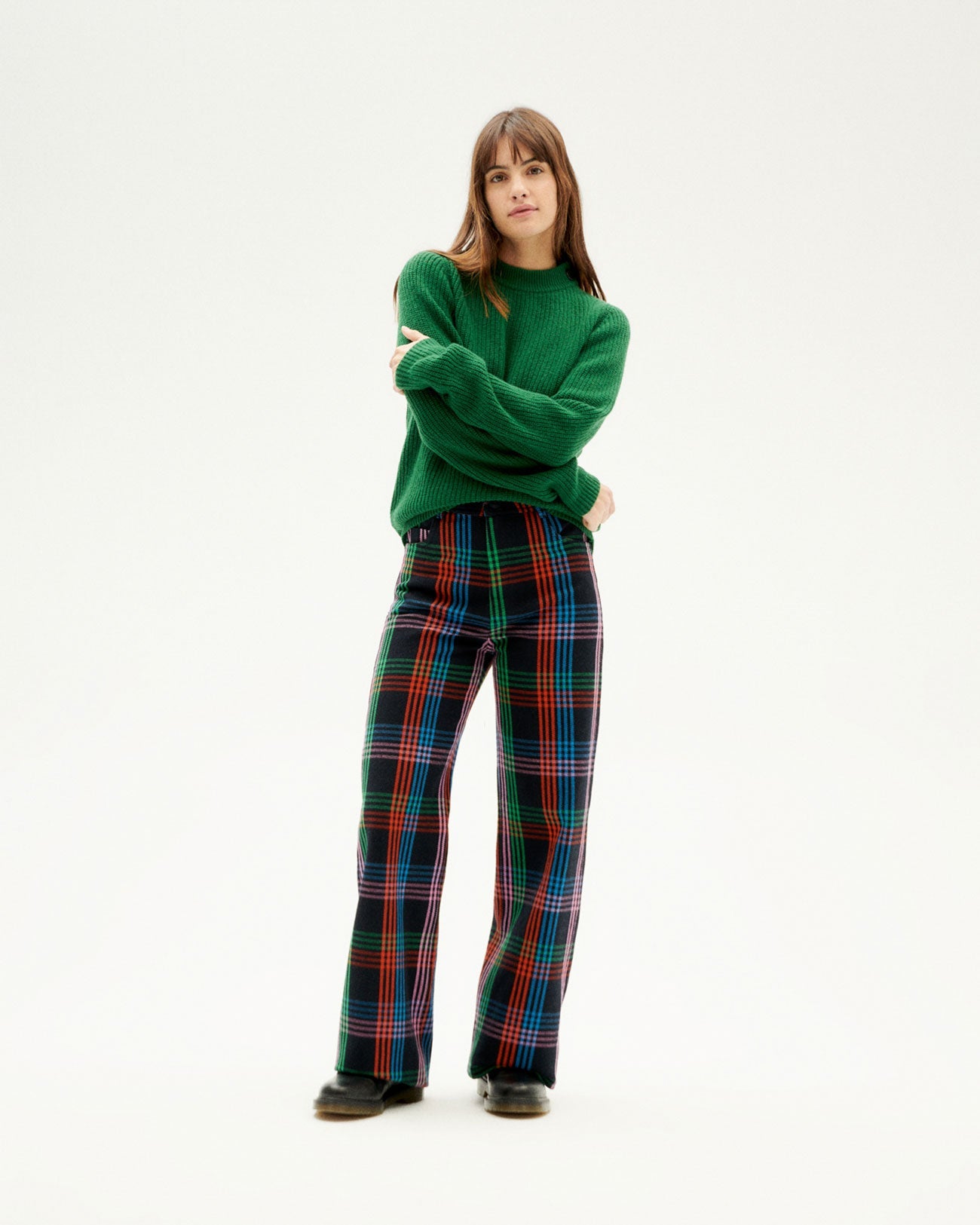 Pull maille en laine certifiée | vert "garden green hera knitted sweater"