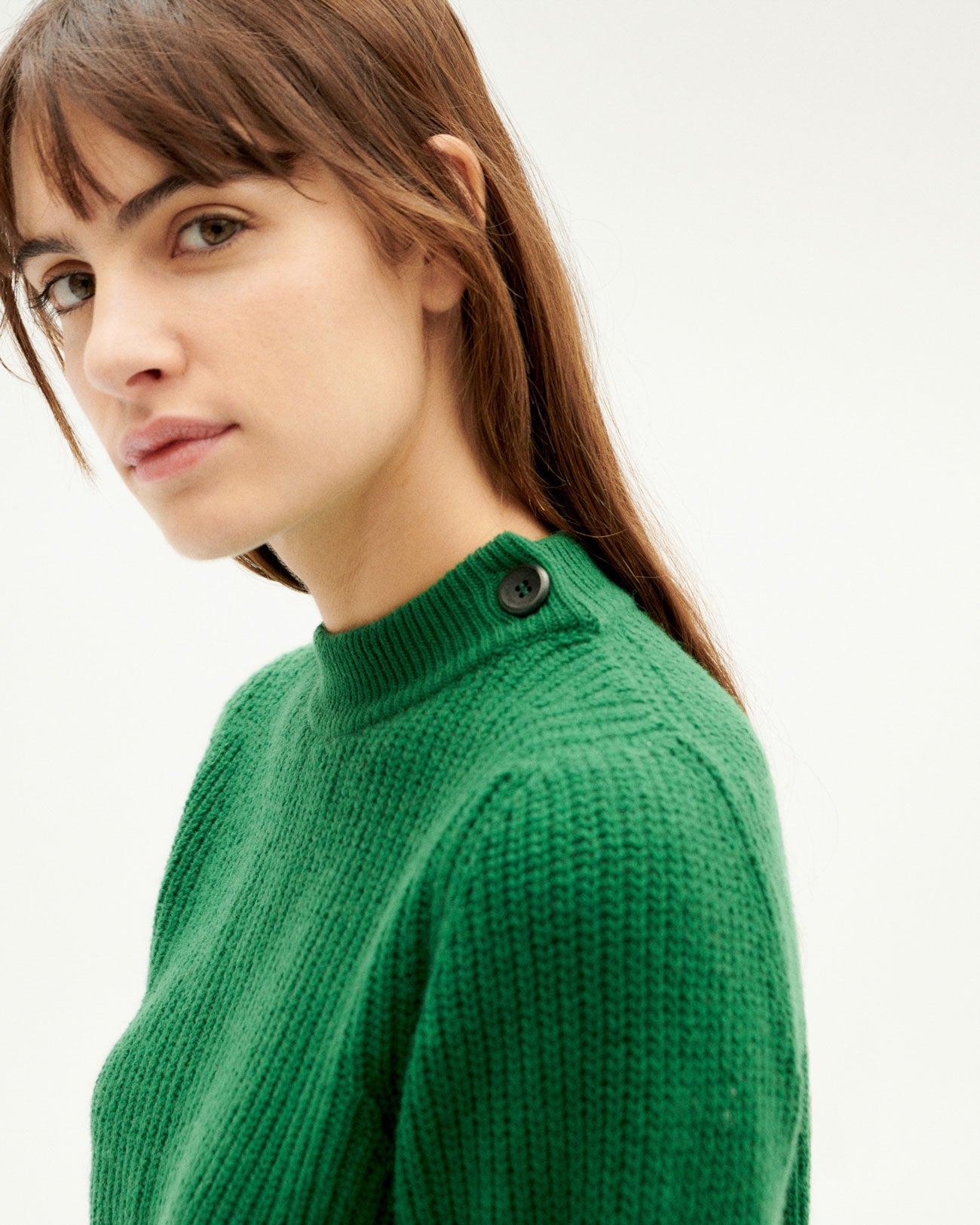 Pull maille en laine certifiée | vert "garden green hera knitted sweater"