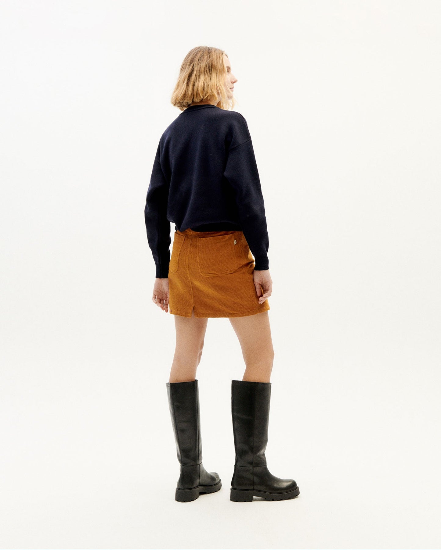 Pull marine en coton bio et recyclé - make love trash paloma knitted sweater