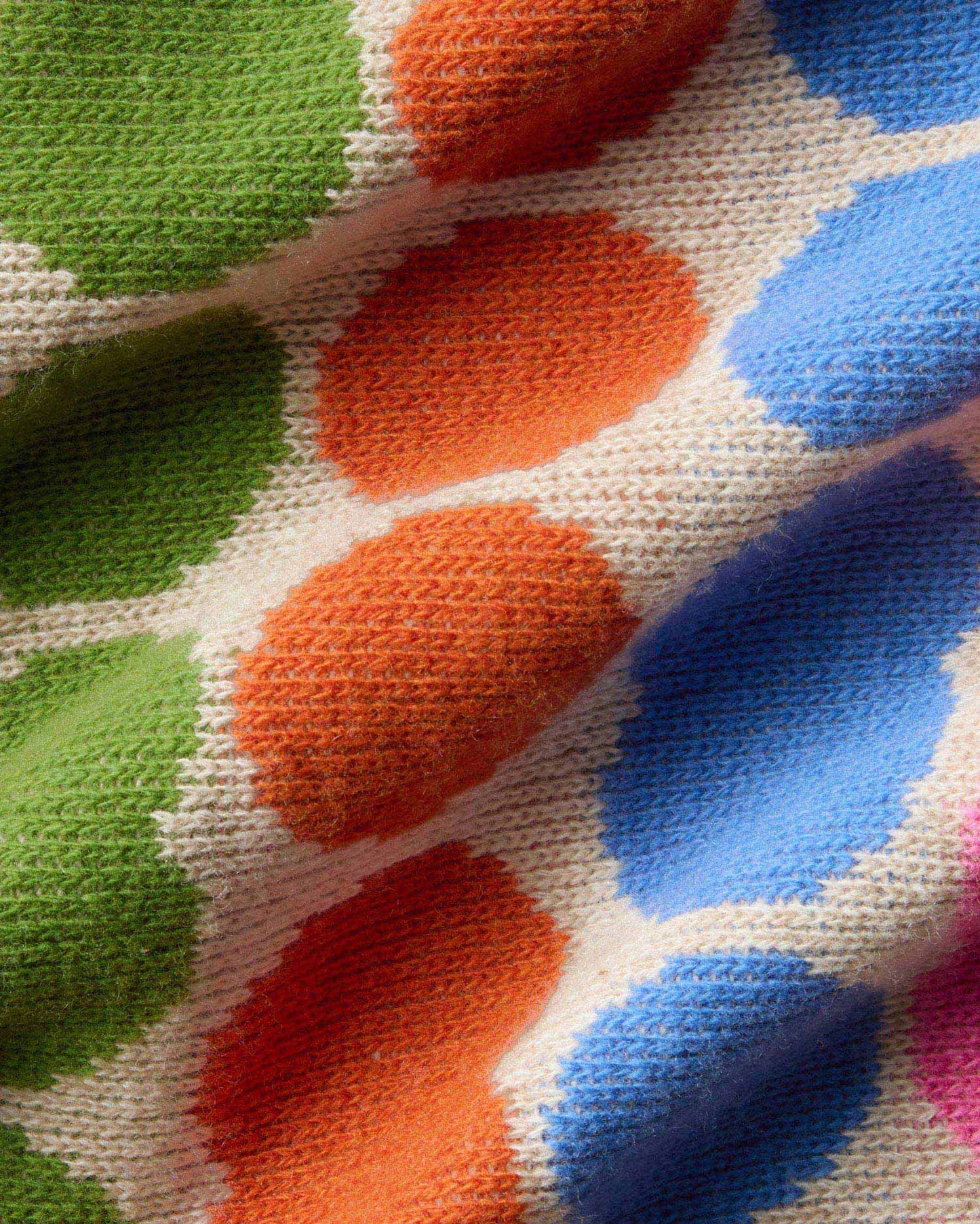Pull coloré en laine certifiée | Multicolore "dots green ops knitted sweater"