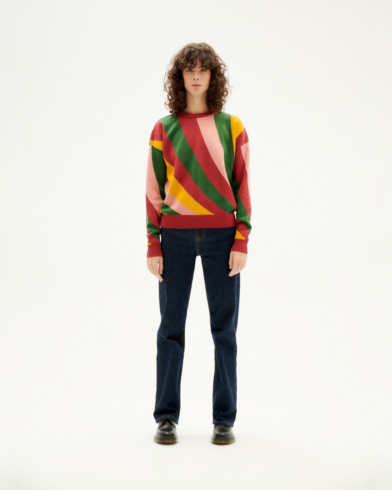 Pull coloré en maille de coton bio | Multicolore "warm paloma knitted sweater"