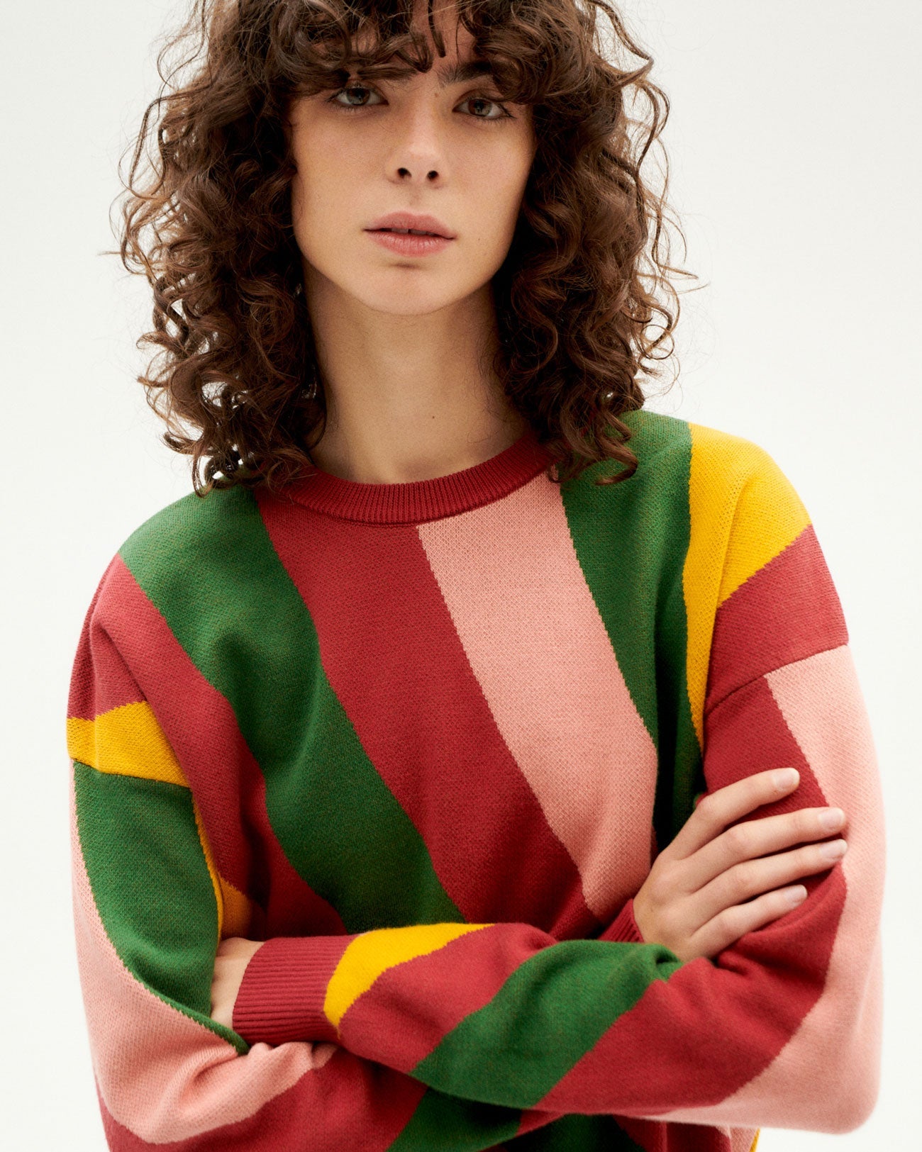 Pull coloré en maille de coton bio | Multicolore "warm paloma knitted sweater"