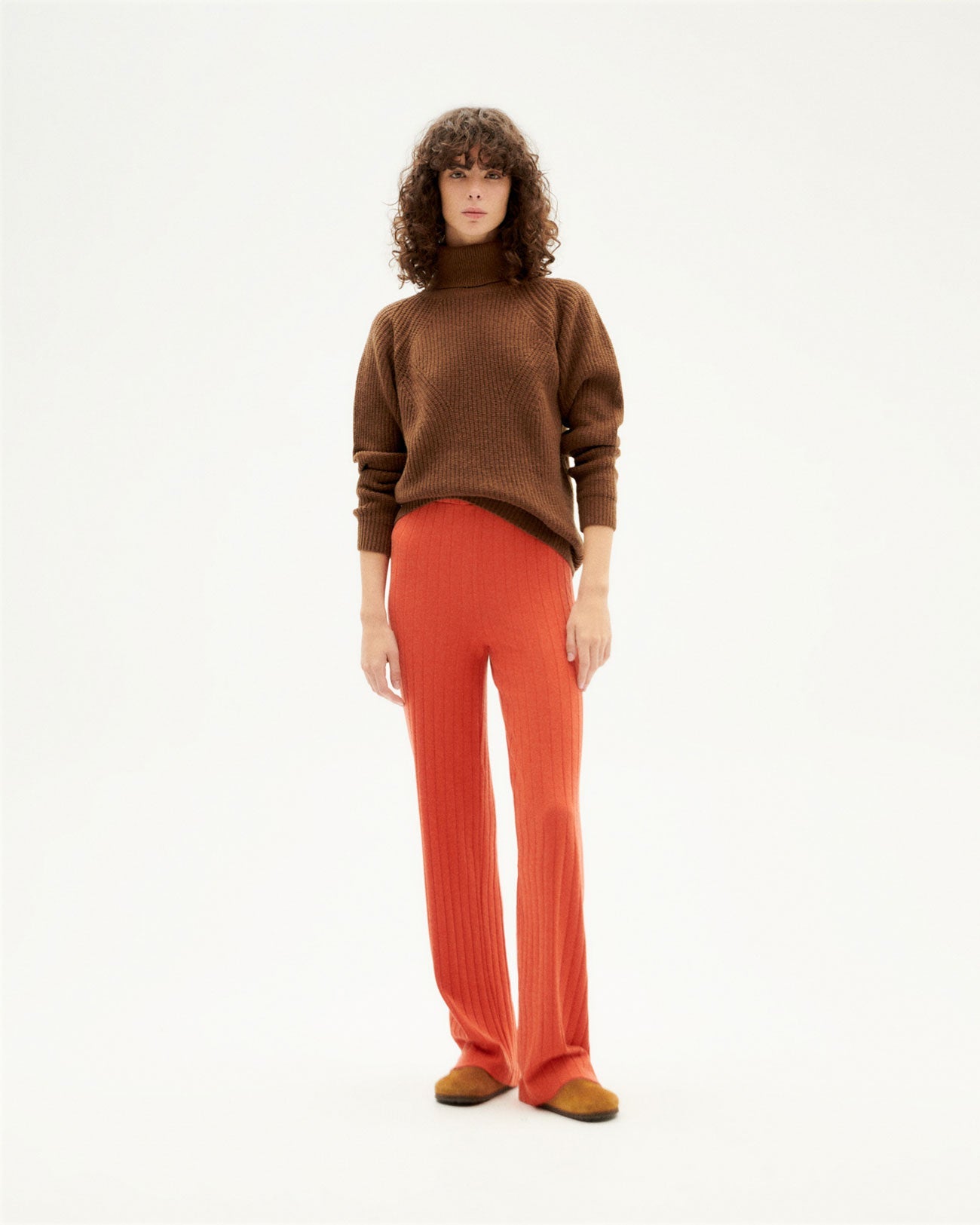 Pull maille col roulé en laine certifiée | marron "brown matilda knitted sweater"