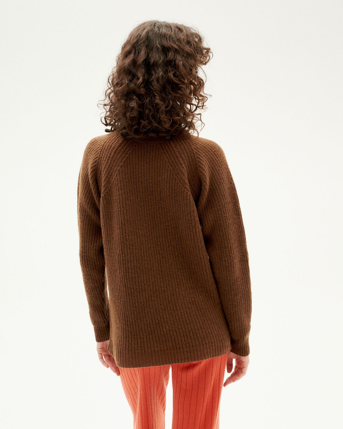 Pull maille col roulé en laine certifiée | marron "brown matilda knitted sweater"