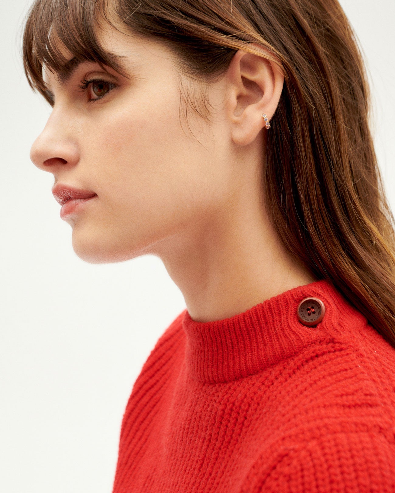 Pull maille en laine certifiée | Rouge "red hera knitted sweater"