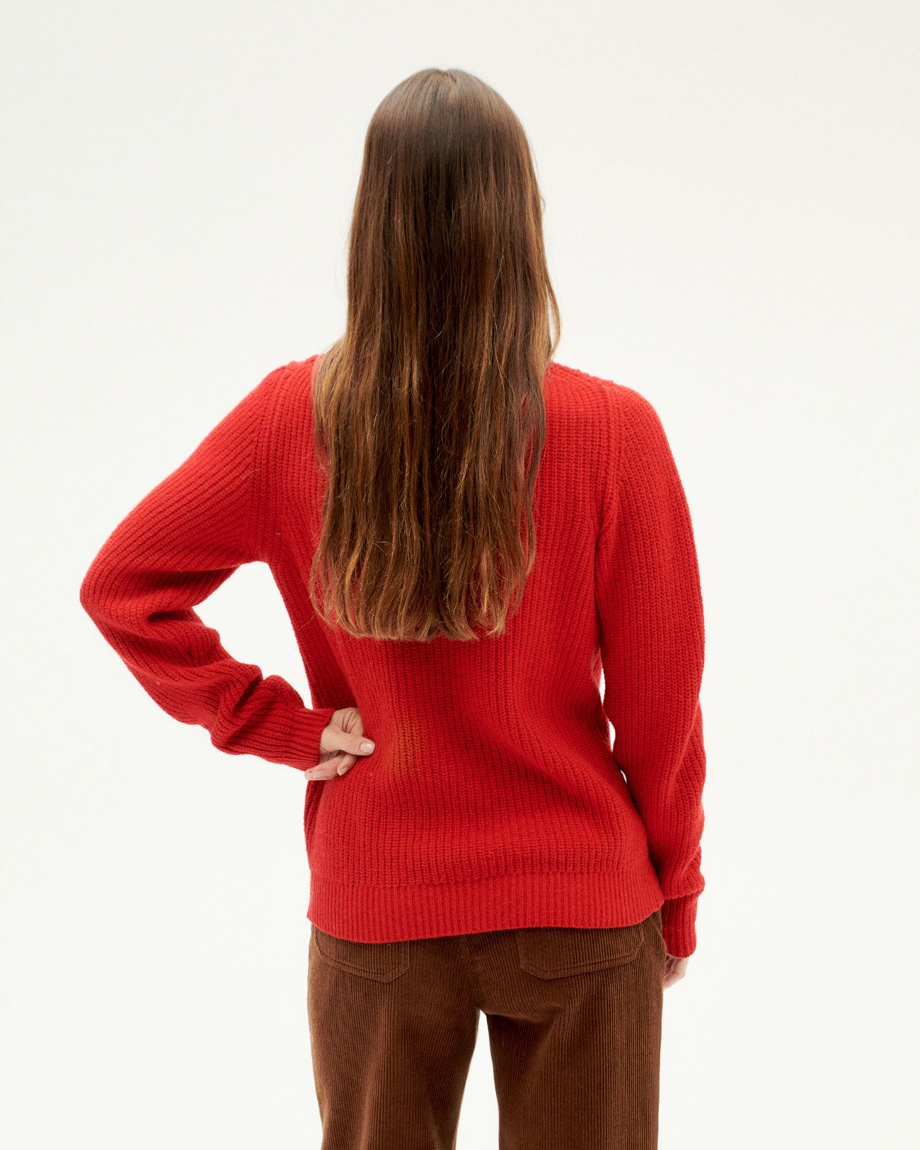 Pull maille en laine certifiée | Rouge "red hera knitted sweater"