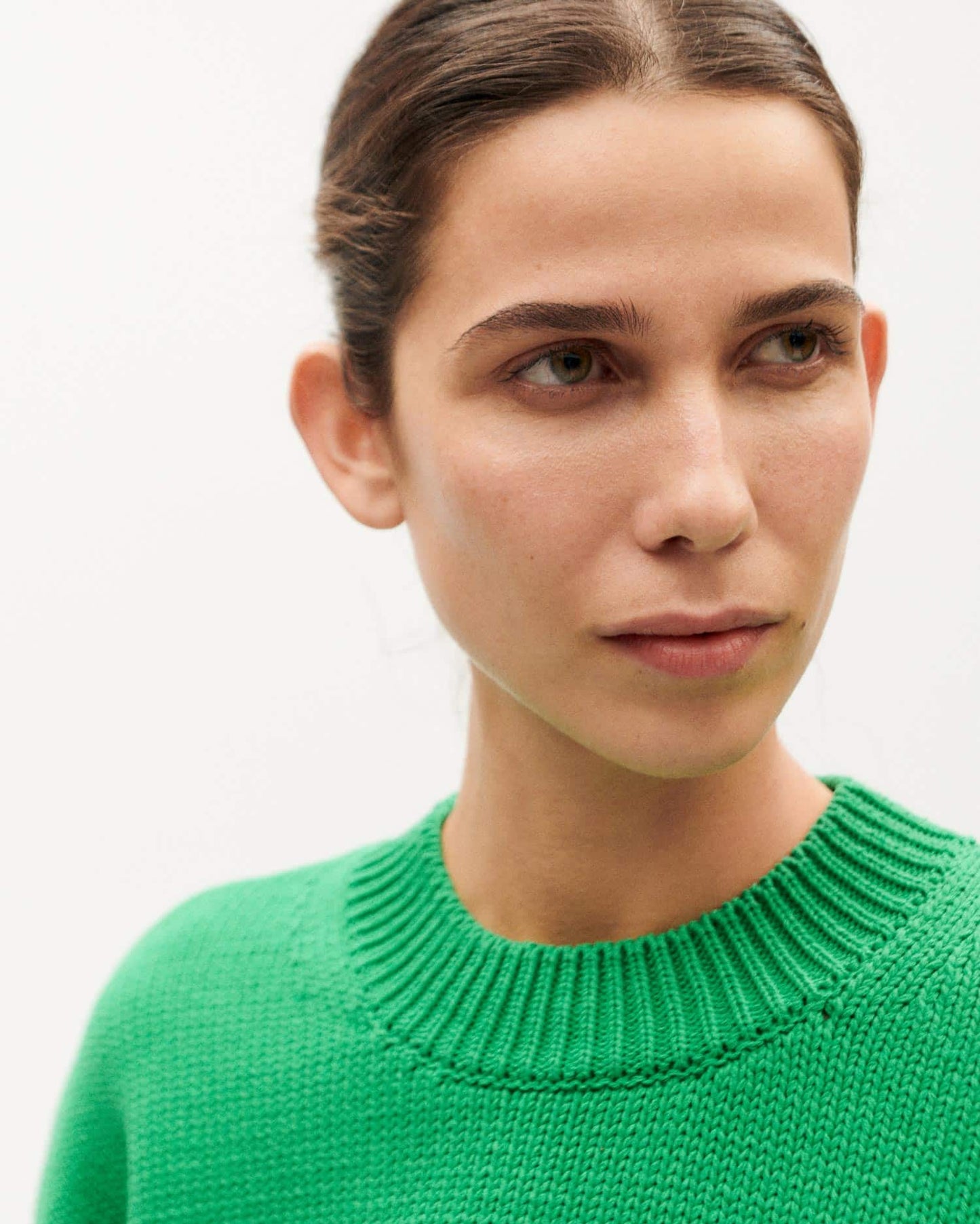 Pull en coton et matière recyclée | vert "green petra knitted sweater"