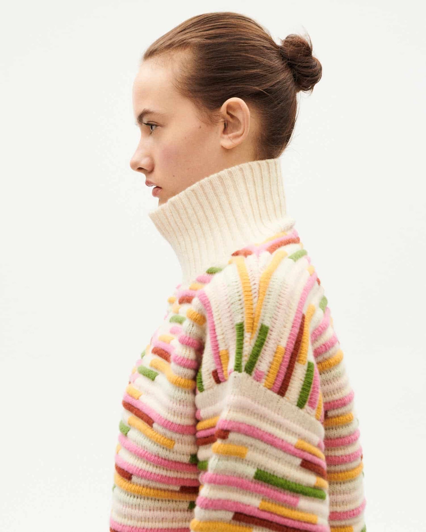 Pull  en laine certifiée | multicolore "stripe multicolor idra knitted sweater"