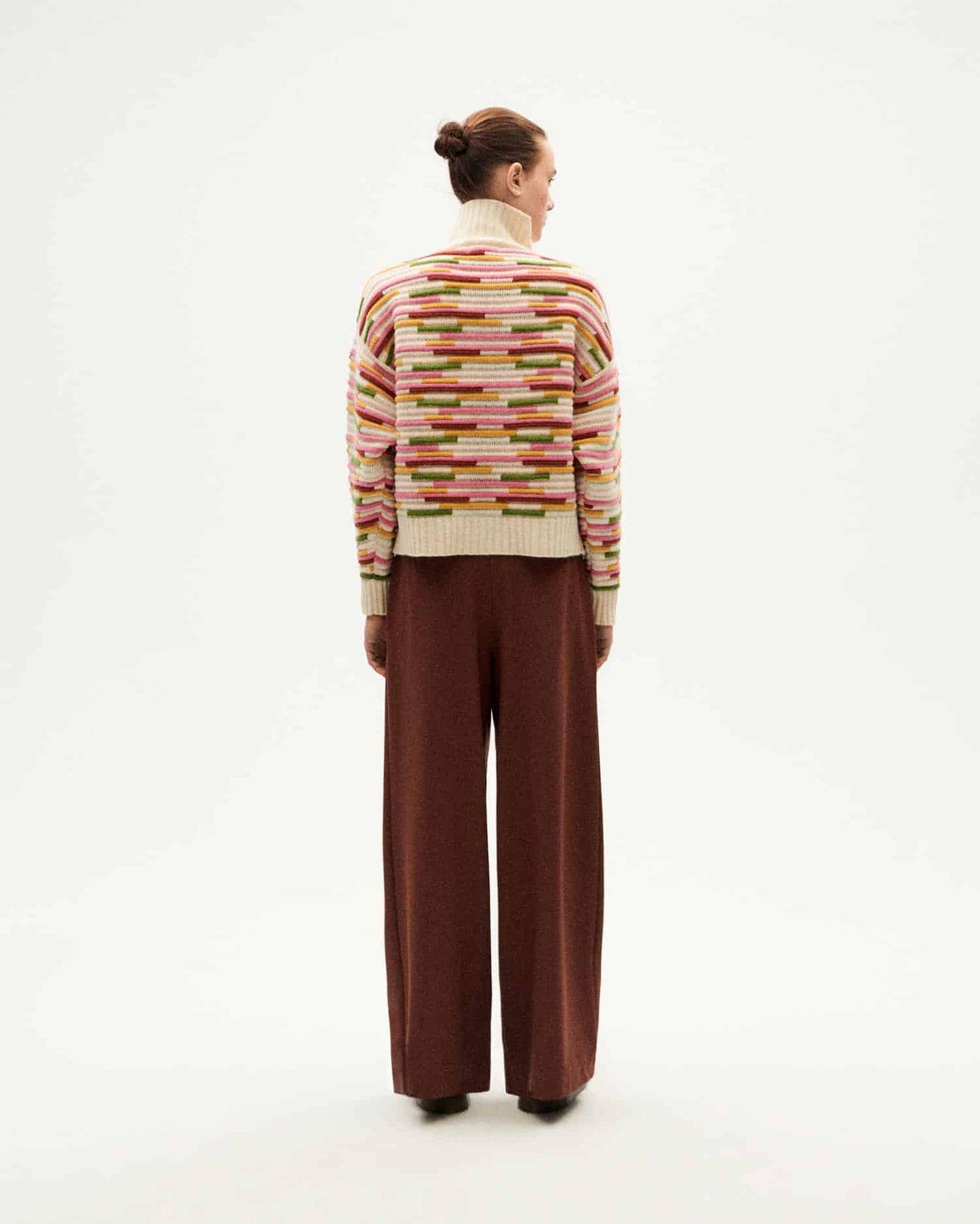 Pull  en laine certifiée | multicolore "stripe multicolor idra knitted sweater"