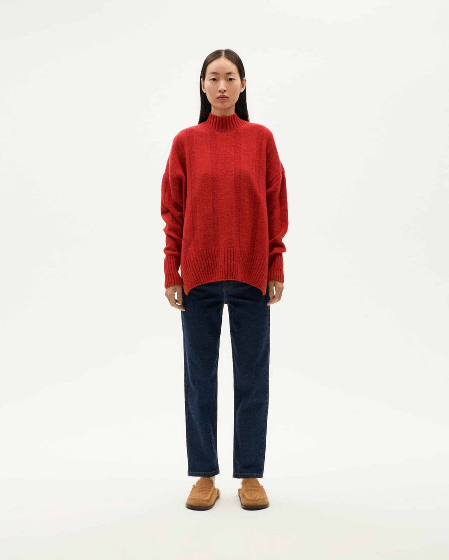 Pull en laine certifiée | rouge "red carol knitted sweater"