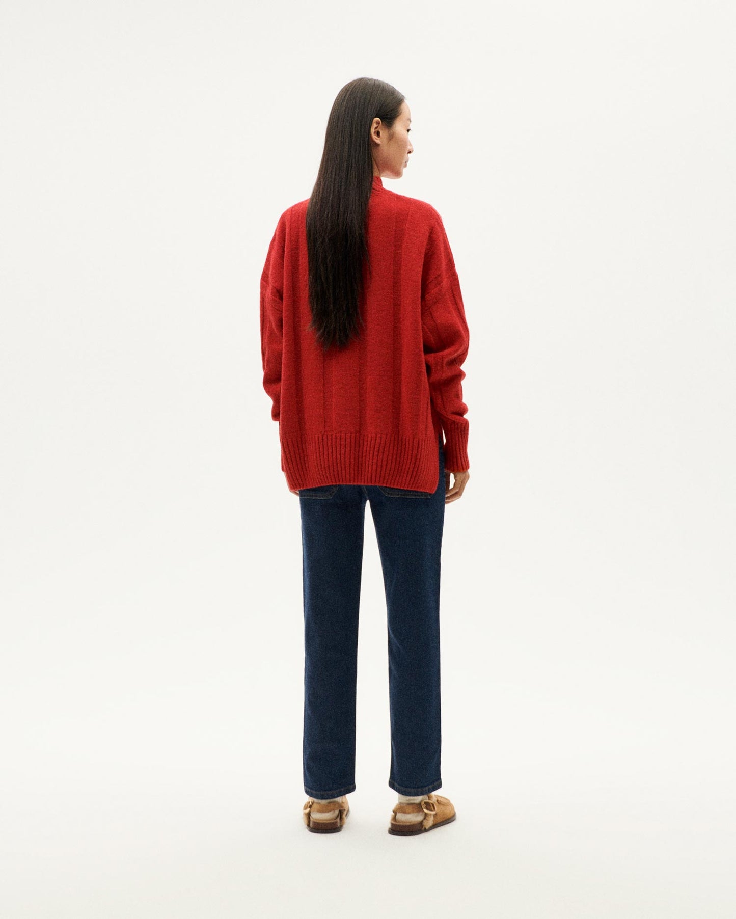 Pull en laine certifiée | rouge "red carol knitted sweater"