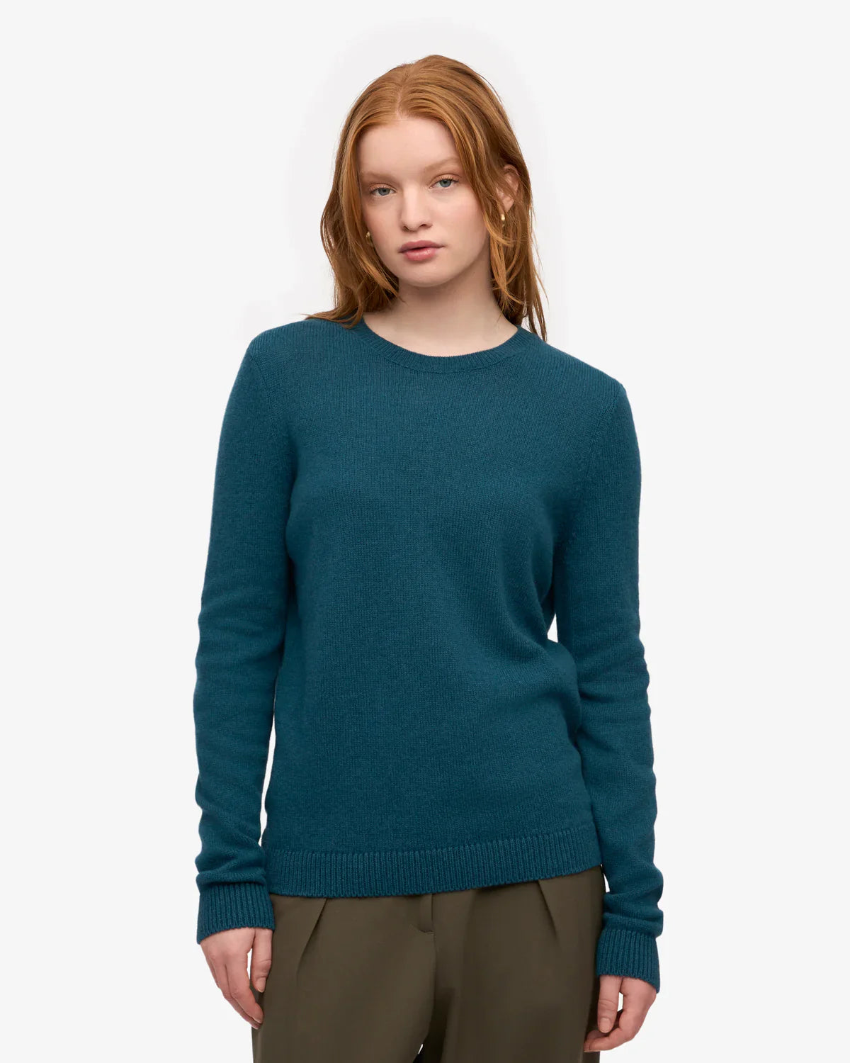 Pull en laine mérinos recyclée | turquoise "ocean green"