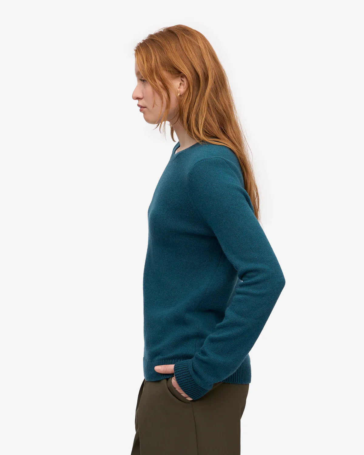 Pull en laine mérinos recyclée | turquoise "ocean green"