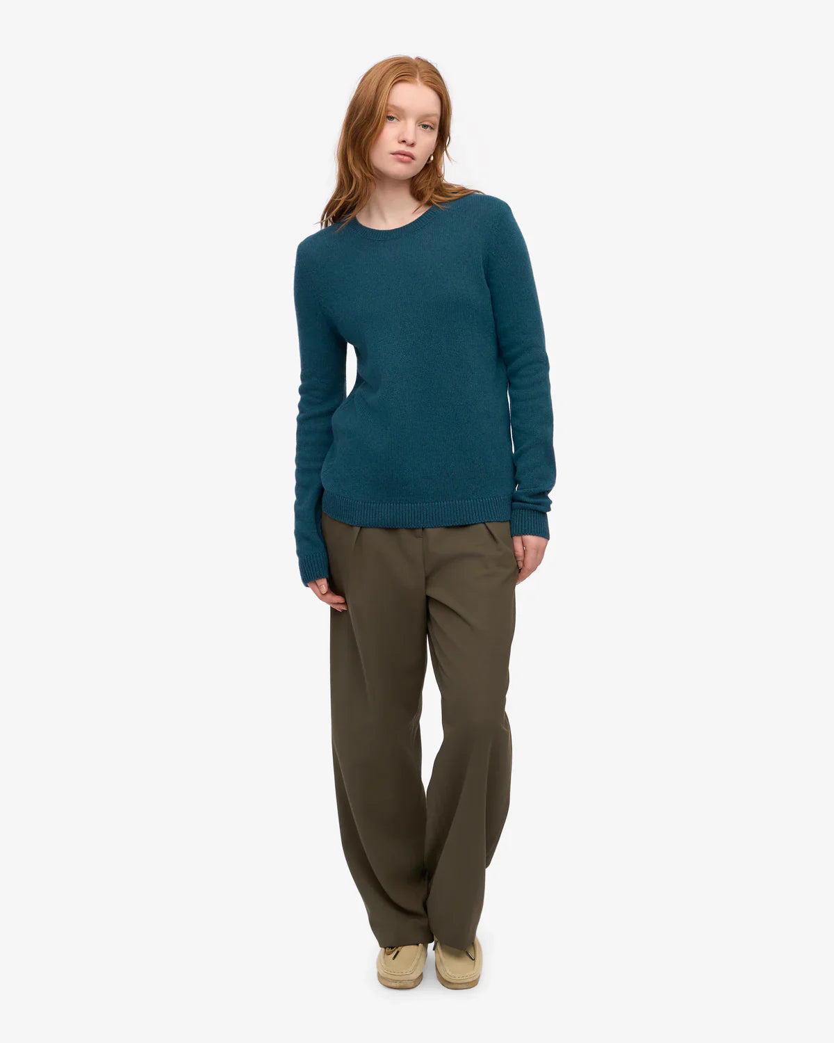 Pull en laine mérinos recyclée | turquoise "ocean green"