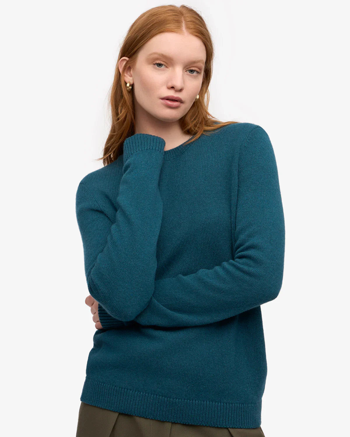 Pull en laine mérinos recyclée | turquoise "ocean green"