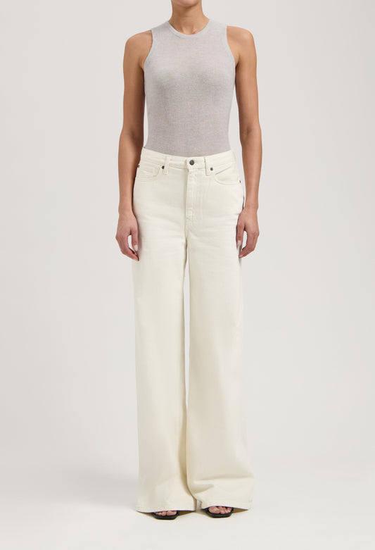 Jean évasé fluide en coton bio et tencel | écru "Sara high loose flow - natural"